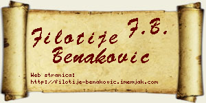 Filotije Benaković vizit kartica